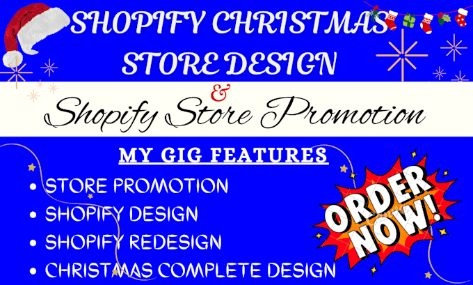 Gig Preview - Do christmas shopify redesign shopify product uploading promotion, shopify seo