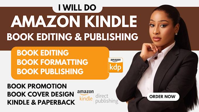 Gig Preview - Do amazon ebook formatting, book editing, book publishing and ebook promotion