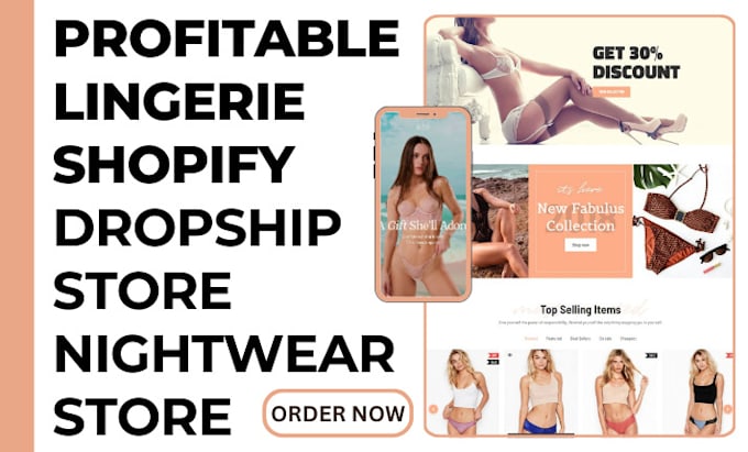 Gig Preview - Design profitable lingerie website inner wear night wears store lingerie store