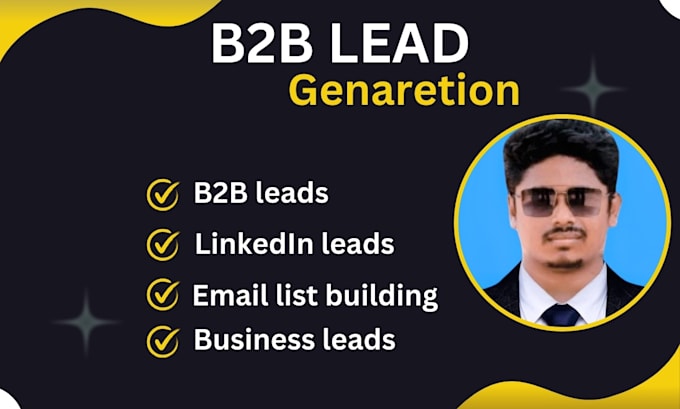 Gig Preview - Do b2b lead generation linkedin lead and email list building