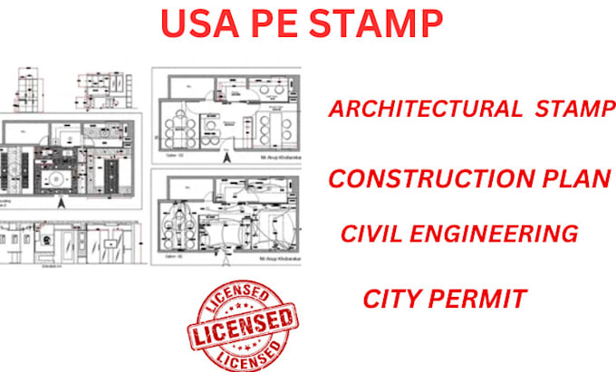 Gig Preview - Do professional civil engineering, architectural drawings with USA pe stamp