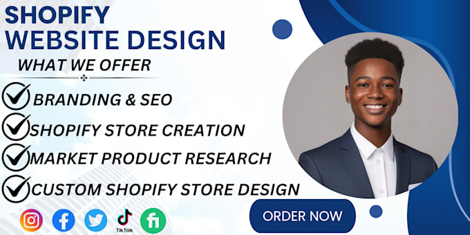 Gig Preview - Create shopify dropshipping store, store design and shopify website redesign