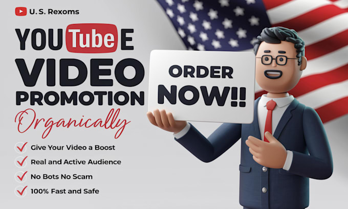 Gig Preview - Do organic USA youtube channel promotion video promotion increase views