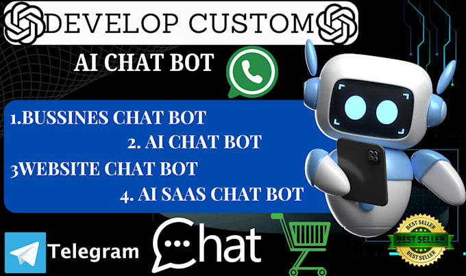 Gig Preview - Create a custom ai chat bot, website ai for website, saas ai, using chat gpt