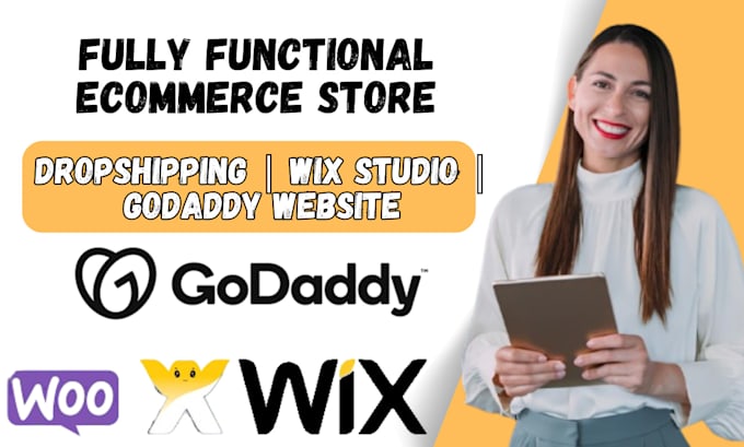 Gig Preview - Build wix studio, ecommerce store, godaddy website dropshipping