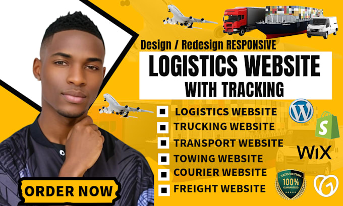 Gig Preview - Design redesign logistics, trucking, freight, or cargo websites with tracking