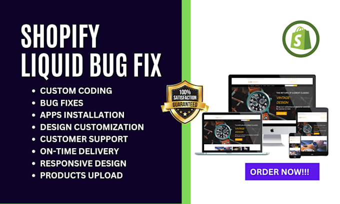 Gig Preview - Fix shopify bug edit  liquid code and develop custom section html css javascript