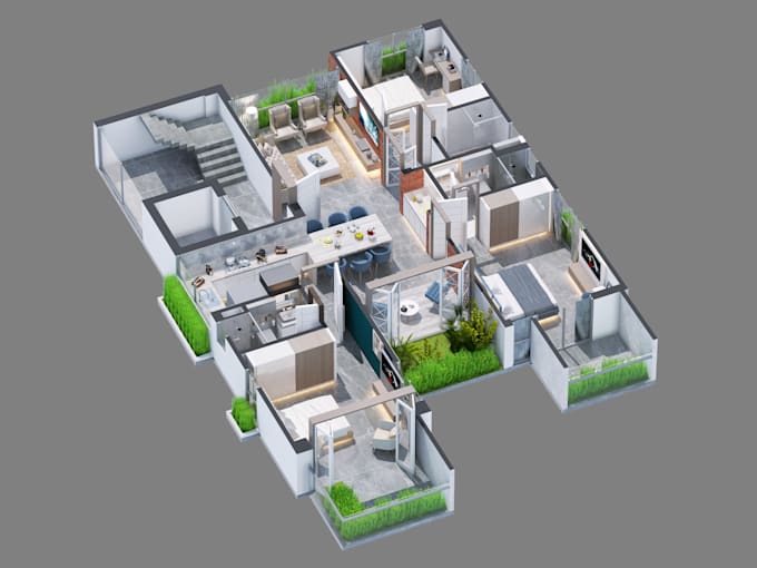 Gig Preview - Create 2d to 3d floor plan rendering