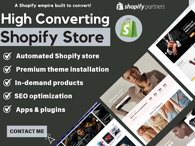 Gig Preview - Design automated 6 figure shopify dropshipping store, branded shopify store