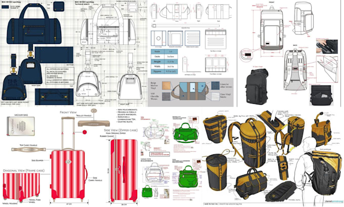 Bestseller - do fashion handbag, backpack, bag pattern, belt tech pack and accessories design