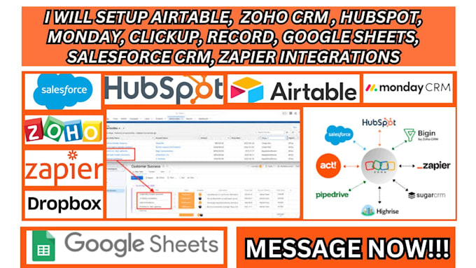 Gig Preview - Setup airtable, zoho CRM hubspot monday clickup google sheets salesforce CRM