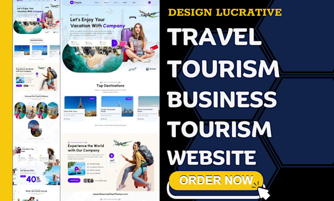 Gig Preview - Design responsive tourism travel booking website business tourism website