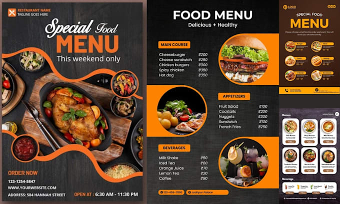 Gig Preview - Design modern food menu flyer restaurant food menu flyer food menu board flyer