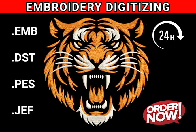 Gig Preview - Digitize image for embroidery digitizing logo, embroidery patch design, dst, pes