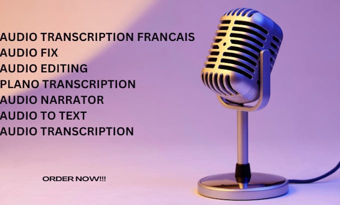 Gig Preview - Do audio transcription francais audio transcript french transcript audio to text