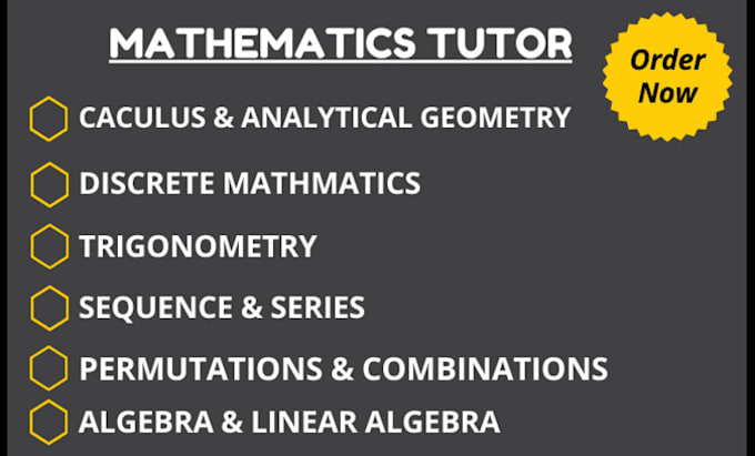 Gig Preview - Be your mathematics tutor