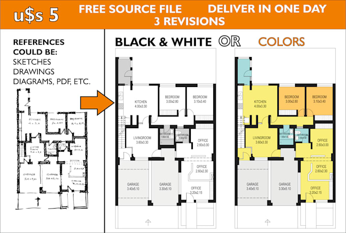 Gig Preview - Make floor plan for real estate in 1 day