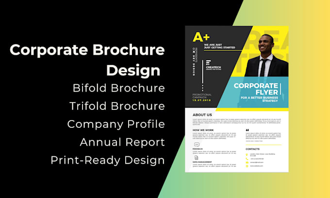 Bestseller - design corporate brochure digital brochure design bifold trifold leaflet