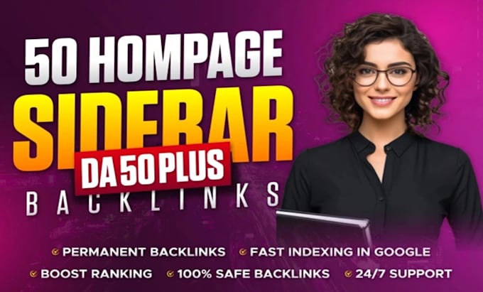 Gig Preview - 50 powerful permanent sidebar blogroll da50 dofollow backlinks