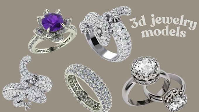 Gig Preview - Do 3d jewelry design jewelry cad design cad rendering 3d ring for 3d printing