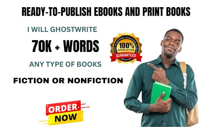 Gig Preview - Ghostwrite 70,000 words ebook as a ghost book writer