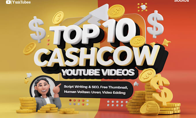 Gig Preview - Do automated cash cow youtube video top 10 videos edit time frame, add effect