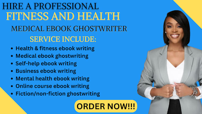 Gig Preview - Ghostwrite health, fitness, medical ebook, self help, ebookwriter, online course