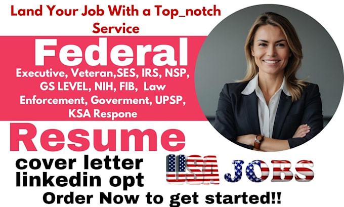 Gig Preview - Write federal resume for executive veteran ses irs nsp, ksa response and usajobs