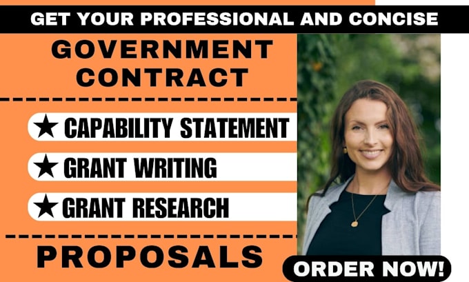 Bestseller - write a concise government contract capability statement, and startup grants