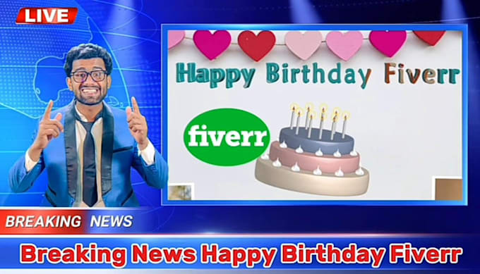 Bestseller - wish funny happy birthday video as a news spokesperson