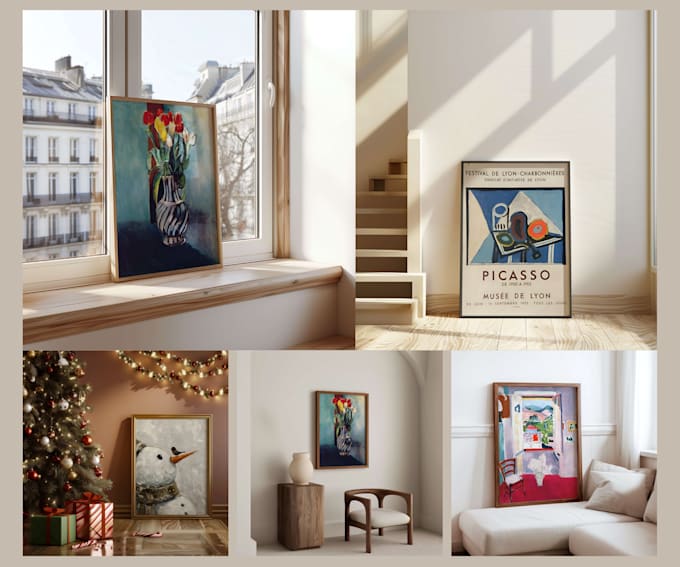 Gig Preview - Place your product photo, image or wall art design into realistic frame mockups