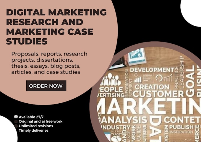 Gig Preview - Do research on digital marketing and marketing case studies