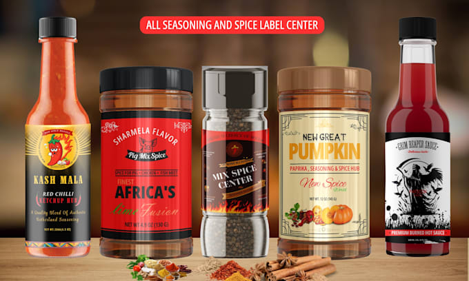 Gig Preview - Do logo label for spice, sauce,jar,rub, seasoning,pikliz,chili, ketchup, ginger