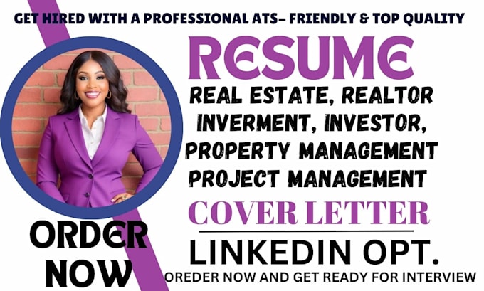 Gig Preview - Write real estate ,investment, project management, property management resume