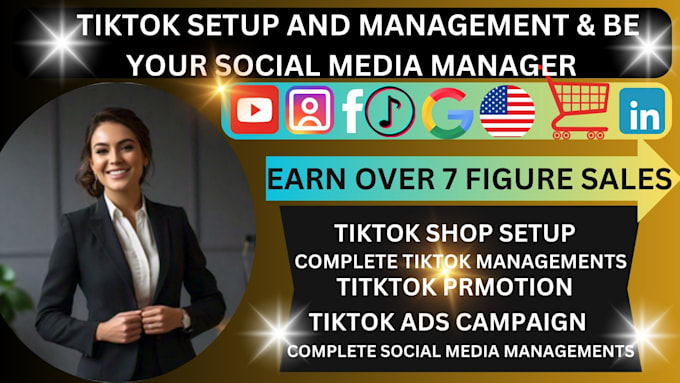 Gig Preview - Setup, run and manage tiktok ads campaign and be your social media manager