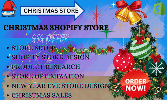 Gig Preview - Design christmas shopify store, christmas card, christmas flyer, shopify store