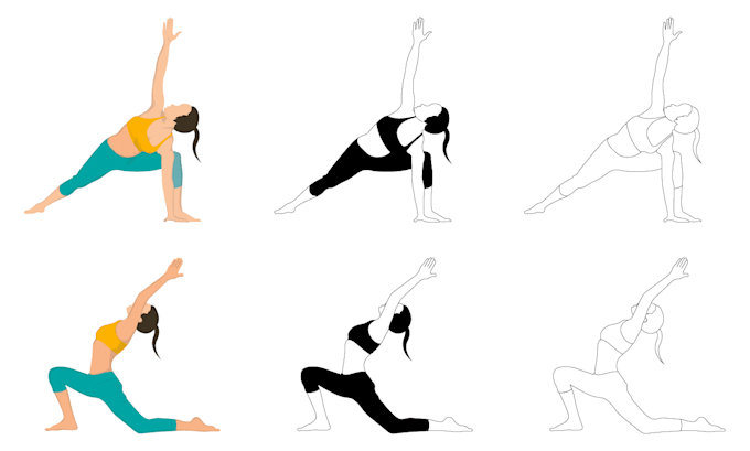 Gig Preview - Draw people exercise, yoga, workout, fitness illustration gymnastic exercise