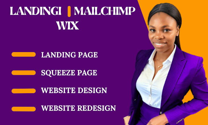 Bestseller - build landing page on mailchimp landingi getresponse wix square squeeze page