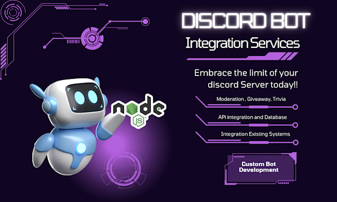 Gig Preview - Develop a custom discord bot with nodejs