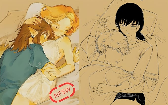 Gig Preview - Draw nsfw comic, sfw comic in anime style, waifu comic, retro comic illustration