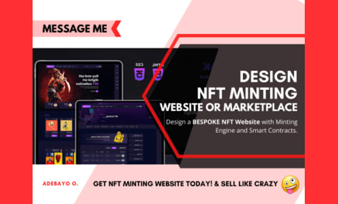 Gig Preview - Make nft minting dapp, website, landing page, and smart contract nft marketplace