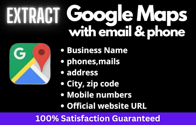 Gig Preview - Extract google maps for business emails and lead generation