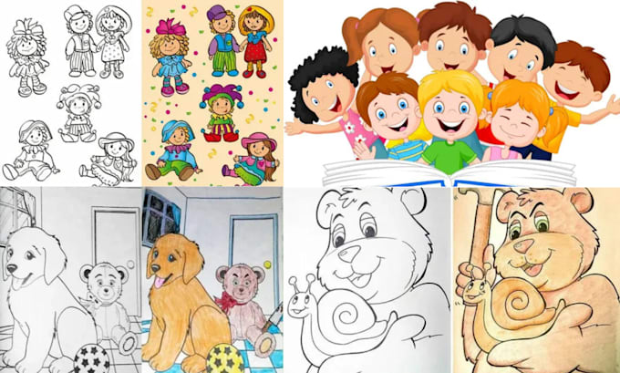 Bestseller - design children coloring book draw clip art illustration