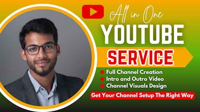 Gig Preview - Create and setup youtube channel logo, banner, channel art, and channel seo