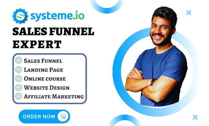 Gig Preview - Do systeme io sales funnel website online course systeme io landing page expert