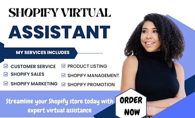 Gig Preview - Be your shopify virtual assistant shopify store manager social media marketing