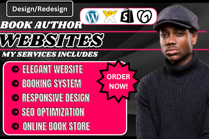 Gig Preview - Build book author website author website or ebook landing page for authors