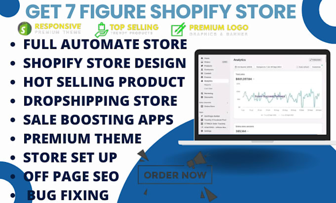 Gig Preview - Create, update, and revamp a shopify website, shopify dropshipping store