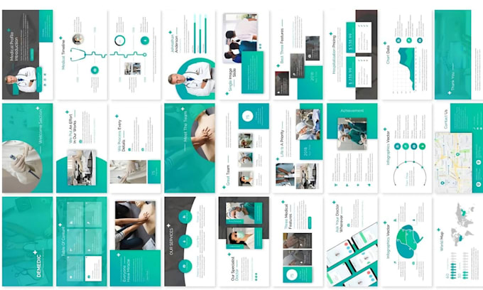 Gig Preview - Design a medical and healthcare powerpoint presentation design canva design