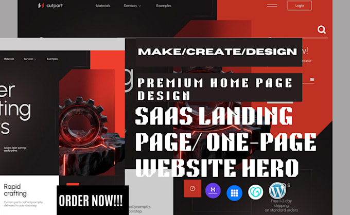 Gig Preview - Make premium homepage design saas landing page one page website hero